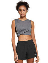 Load image into Gallery viewer, BALEAF Womens 5 Inches Knit Waistband Running Shorts with Liner Quick Dry Lounge Gym Walking Lined Shorts Back Zipper Pocket Black Size XS