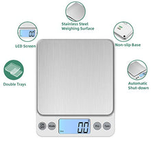Load image into Gallery viewer, KUBEI Upgraded Larger Size Digital Food Scale Weight Grams and OZ, 5kg/0.1g Kitchen Scale for Cooking Baking, High Precision Electronic Scale with LCD Display