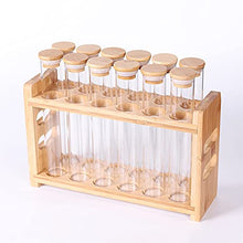 Load image into Gallery viewer, Tzerotone Bamboo Spice Rack with Empty Round Spice Jars Sets - Farmhouse Seasoning Organizer for Countertop Cabinet Kitchen Pantry - Included 5oz 12 Pcs Glass Spice Containers with Lids and 1 Pcs Standing Spice Holder