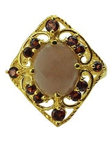 Load image into Gallery viewer, Carillon Chocolate Moonstone Natural Gemstone Oval Shape 14K Yellow Gold Ring For Women for Men | Size: 4 to 10