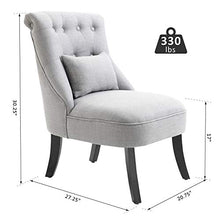 Load image into Gallery viewer, HOMCOM Accent Chair with Upholstered Fabric, Solid Wood Legs and Pillow, Perfect for The Living Room or Bedroom, Grey