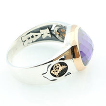 Load image into Gallery viewer, KAR 925K Stamped Sterling Silver Amethyst Zircon Men's Ring K41F (9)