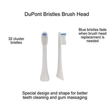 Load image into Gallery viewer, Sonic Bluetooth Rechargeable Electronic Toothbrush – 5 Modes – App Control – Smart Timer – Wireless Charging – Orthodontic Portable Power Toothbrush – 2 Replacement Dupont Brush Heads (White)