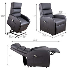Load image into Gallery viewer, Homall Electric Power Lift Recliner Chair Sofa PU Leather Home Recliner for Elderly Classic Lounge Chair Living Room Chair with Safety Motion Reclining Mechanism (Black)