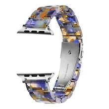 Load image into Gallery viewer, Omter Band Replacement for Apple Watch 40mm 38mm Women Men Fashion Resin Band Bracelet Compatible iWatch Series 5/4,Series 3/2 /1(Blue 40mm 38mm)