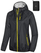 Load image into Gallery viewer, Little Donkey Andy Women's Waterproof Cycling Bike Jacket with Hood, Running Rain Jacket, Windbreaker, Ultralight Packable Black Size L