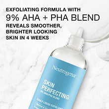 Load image into Gallery viewer, Neutrogena Skin Perfecting Daily Liquid Facial Exfoliant with 9% AHA/PHA Blend for Normal & Combination Skin, Smoothing & Brightening Leave-On Exfoliator, Oil- & Fragrance-Free, 4 fl. oz