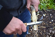 Load image into Gallery viewer, BPS Knives BS3FTS Outdoor Fixed Blade Camping Knife with Leather Sheath Cover | Bushcraft Knife Full Tang Carbon Steel Camp Scandinavian Scandi Knife Grind Bush Survival Gear Tool (Carbon-Steel)