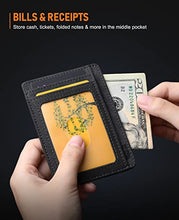 Load image into Gallery viewer, Buffway Slim Minimalist Front Pocket RFID Blocking Leather Wallets for Men and Women - At Sahara Carbon Black