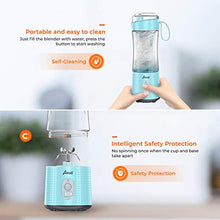 Load image into Gallery viewer, Portable Blender, Personal Size Blender Smoothies and Shakes, Mini Blender 4000mAh USB Rechargeable with Six Blades, Handheld Blender Sports,Travel,Gym (Blue)