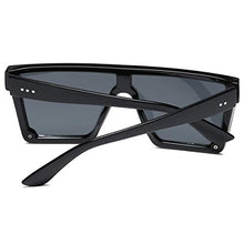 Load image into Gallery viewer, LKEYE - Oversize Shield Flat Top Square Sunglasses Siamese Rimless Lens LK1717 C1 Black/Gray