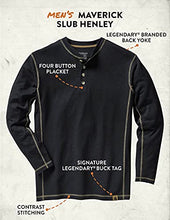 Load image into Gallery viewer, Legendary Whitetails Men's Standard Maverick Slub Henley Shirt, Black, Medium