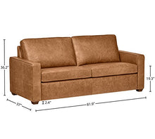 Load image into Gallery viewer, Amazon Brand – Rivet Andrews Contemporary Top-Grain Leather Sofa, 82"W, Cognac