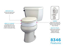 Load image into Gallery viewer, NOVA Medical Products Hinged Toilet Seat Riser, Lift Up and Down Raised Toilet Seat (For Under Seat), For Elongated Seat, White