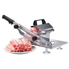 Load image into Gallery viewer, Manual Frozen Meat Slicer, befen Stainless Steel Meat Cutter Beef Mutton Roll Meat Food Slicer Slicing Machine for Home Cooking Kit of Hot Pot Shabu Shabu
