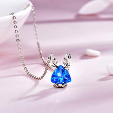 Load image into Gallery viewer, Jewever 925 Sterling Silver Natural Triangular Topaz Stone Deer Antlers Pendant Clavicle Chain Necklace for Women Gift