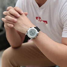 Load image into Gallery viewer, SINOBI Mens Analog Digital Sport Watches Electronic Wrist Watch with Alarm Stopwatch LED Backlight and Rubber Strap (Silver)