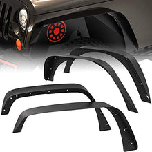 Load image into Gallery viewer, OEDRO Flat Front & Rear Fender Flares Compatible with 2007-2018 Jeep Wrangler JK & JKU Unlimited, 4 PCS Off-Road Steel Liner Set
