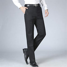 Load image into Gallery viewer, Andongnywell Men's High Rise Skinny Stretchy Pants Slim Fit Slacks Tapered Trousers with Hidden Waist (Dark Gray,30)