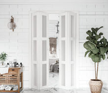 Load image into Gallery viewer, BARNER HOME Bi-Fold Doors, 24in x 80 in, 3-lite Tempered Frosted Glass Panel, MDF, White Closet Door