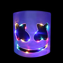 Load image into Gallery viewer, Pure Compression Halloween DJ LED Marshmallow Cover - Carnaval Party Light Up Mask Costume Cosplay - Music Festival Headgear Prop Latex Full Head Hat - Marshmellow Carnival Accessories
