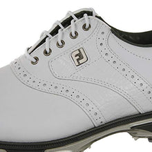 Load image into Gallery viewer, FootJoy Men's DryJoys Tour Golf Shoes, White/White Croc, 10.5 M US