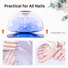 Load image into Gallery viewer, Gel UV Nail Lamp, SUNUV 48W UV LED Nail Dryer Light for Gel Nails Polish Manicure Professional Salon Curing Lamp with 4 Timer Setting Sensor(one Pink pad)