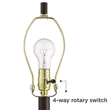 Load image into Gallery viewer, Elias Industrial Farmhouse Floor Lamp with Nightlight LED Oil Rubbed Bronze Off White Oatmeal Fabric Drum Shade for Living Room Reading Bedroom Office - Franklin Iron Works
