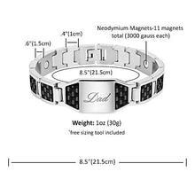 Load image into Gallery viewer, Willis Judd DAD Titanium Magnetic Bracelet with Carbon Fiber Engraved Love You Dad Adjustable Gift Box Included