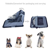Load image into Gallery viewer, JESPET Soft Dog Crates Kennel for Pets, 3 Door Soft Sided Folding Travel Pet Carrier with Straps and Fleece Mat for Dogs, Cats, Rabbits, Grey Blue & Beige (26" L x 20" W x 20" H, Grey)