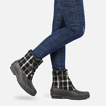 Load image into Gallery viewer, STQ Duck Boots for Women, Waterproof Winter Boots Quilted Snow Boots Black Plaid, 6 US