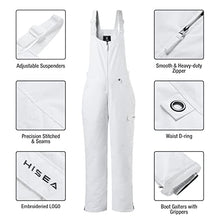Load image into Gallery viewer, HISEA Women's Snow Bibs Insulated Bib Overalls Water Resistant Ski Bibs Windproof Ski Pants Breathable Snowsuit White