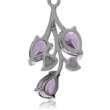 Load image into Gallery viewer, Silvershake 2.28ct. Natural Amethyst 925 Sterling Silver Leaf Pendant with 18 Inch Chain Necklace