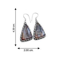 Load image into Gallery viewer, Silver Palace 925 Sterling Silver Natural Bloodstone Drop Dangle Earrings for Womens