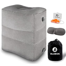 Load image into Gallery viewer, Inflatable Travel Foot Rest Pillow,Toddler & Kids Airplane Bed,Airplane Foot Rest for Kids and Adults,Adjustable Height Foot Pillow, Inflatable Foot Rest for Airplane Travel, Car,Train,Office (Grey)