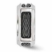 Load image into Gallery viewer, ICE CARATS Edward Mirell Stainless Steel Black Titanium Cable 10.75mm Wedding Ring Band Size 9.00 Man Fancy Fashion Jewelry for Dad Mens Gifts for Him