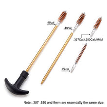 Load image into Gallery viewer, Universal Handgun Cleaning kit .22,.357,.38,9mm,.45 Caliber Pistol Cleaning Kit Bronze Bore Brush and Brass Jag Adapter BOOSTEADY
