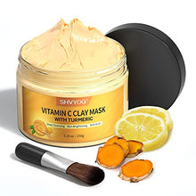 Load image into Gallery viewer, Turmeric Vitamin C Clay Mask, SHVYOG Vitamin C Clay Facial Mask with Kaolin Clay and Turmeric for Dark Spots, Turmeric Facial Mask Skin Care Mask for Controlling Acne, Oil and Refining Pores