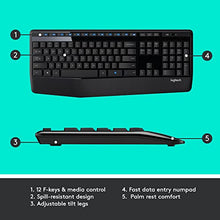 Load image into Gallery viewer, Logitech MK345 Wireless Combo Full-Sized Keyboard with Palm Rest and Comfortable Right-Handed Mouse, 2.4 GHz Wireless USB Receiver, Compatible with PC, Laptop