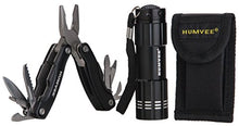 Load image into Gallery viewer, HUMVEE HMV-KC-4BLK 9-Bulb LED Flashlight and Pocket Pliers Set, Black