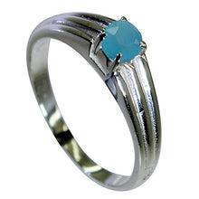 Load image into Gallery viewer, 55Carat Brand Genuine Aqua Chalcedony Oval Shape Sterling Silver Statement Ring Size 4,5,6,7,8,9,10,11,12