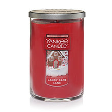 Load image into Gallery viewer, Yankee Candle Large Jar 2 Wick Candy Cane Lane Scented Tumbler Premium Grade Candle Wax with up to 110 Hour Burn Time