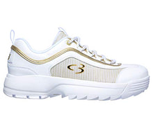 Load image into Gallery viewer, Concept 3 by Skechers Women's Beyond Fresh Lace-up Fashion Sneaker, White/Gold, 8 Medium US