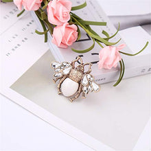 Load image into Gallery viewer, AILUOR Fashion Enamel Bumblebee Bee Brooches, Vintage Alloy Pearl Crystal Rhinestone Natural Insect Bee Animal Lapel Pins Jewelry for Women Girl (White)