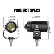 Load image into Gallery viewer, Exzeit Led Driving Light for Motorcycle, High Low Beam Function 1.3'' Fog Lights Headlights for Bike Polaris Yamaha Can Am ATV UTV, 12/24V, 30W, 6000 Lumens 2 pcs (White Light)