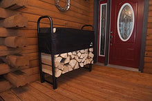 Load image into Gallery viewer, ShelterLogic 4' Adjustable Heavy Duty Outdoor Firewood Rack with Steel Frame Construction and Water-Resistant Cover