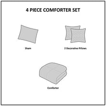 Load image into Gallery viewer, Intelligent Design Zoey Triangle Metallic Print, Cozy Comforter Set All Season Bedding Set, Matching Sham, Decorative Pillow, Twin/Twin XL, Blush/Rosegold 4 Piece