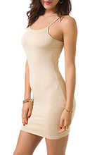 Load image into Gallery viewer, Zevrez Women's Basic Sexy Seamless Camisole Stretchy Spaghetti Strap Slip Mini Dress(skincolor,M)