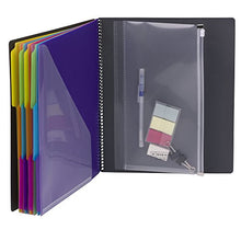 Load image into Gallery viewer, Smead 24 Pocket Poly Project Organizer, Letter Size, 1/3-Cut tab, Gray with Bright Colors (89206)