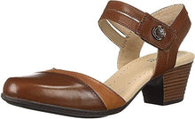 Load image into Gallery viewer, Clarks womens Valarie Rally Heeled Sandal, Mahogany Leather, 8.5 US